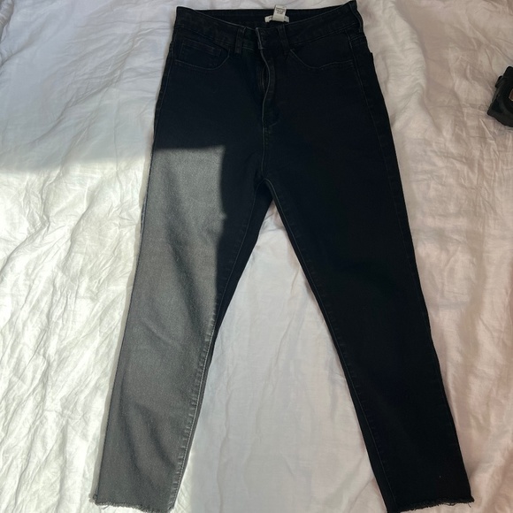 Forever 21 size 27 black cropped ankle skinny stretch jean pant high rise - Picture 2 of 8